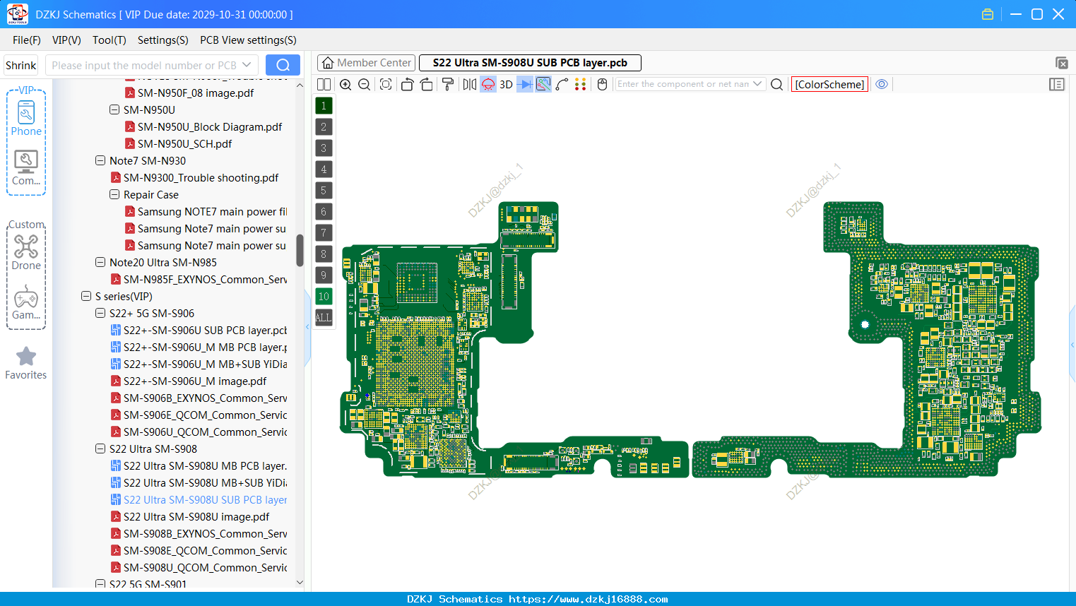 Samsung S22 Ultra SM-S908U SUB PCB Layer